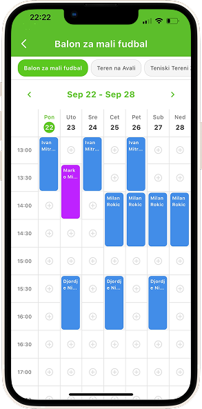 Mobile booking interface